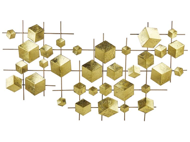 Wall Décor Cubes Gold FLEROVIUM_843744