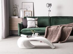 Sohvapöytä lasikuitu valkoinen ELATUS Sohvapöytä lasikuitu valkoinen ELATUS