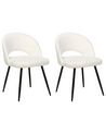 Set of 2 Boucle Dining Chairs White ONAGA_887242