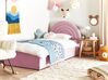 Łóżko z pojemnikiem welurowe 90 x 200 cm różowe ANET_860719