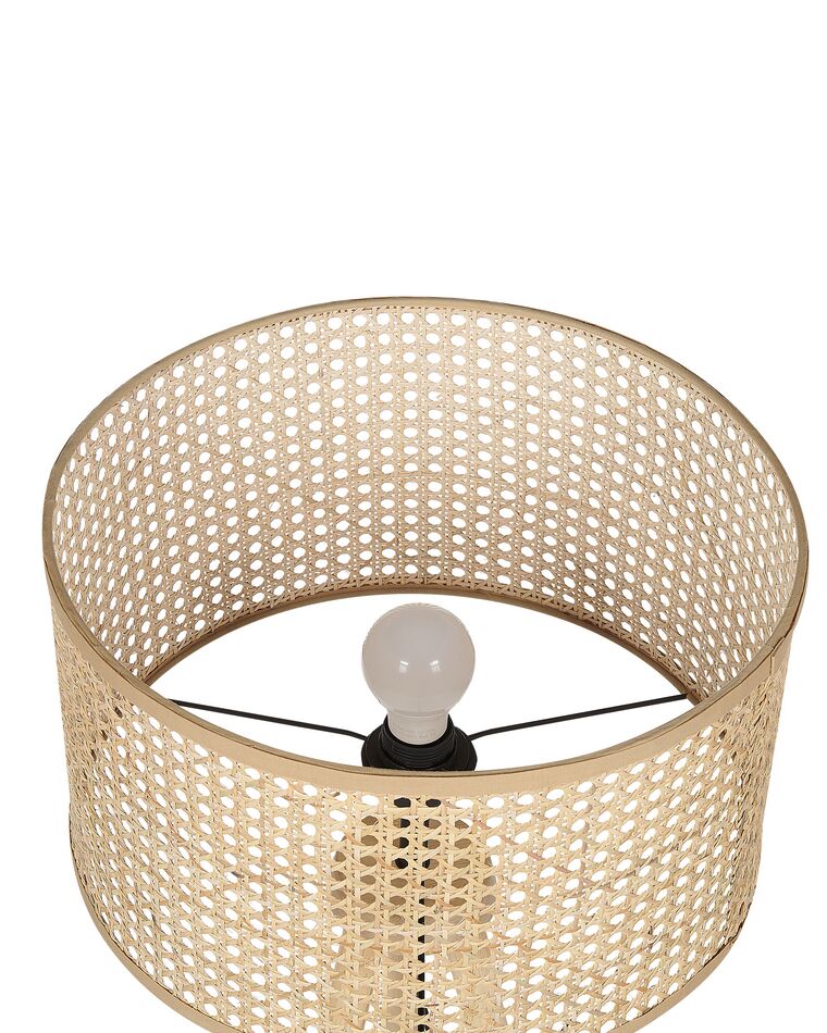 Stehlampe Rattan naturfarben 150 cm Trommelform PENTON Beliani.at
