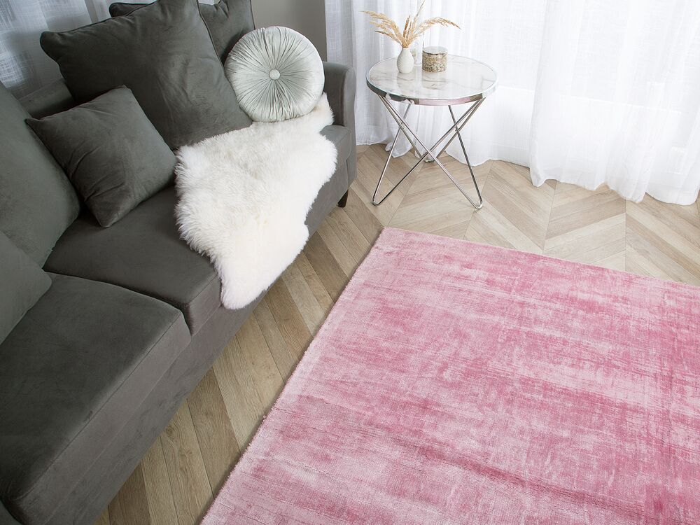 teppich rosa 200 x 200 cm kurzflor gesi beliani de