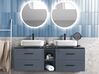 Móvel de casa de banho suspenso com espelhos e lavatório duplo cinzento PILAR_913293