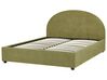 Boucle EU King Size Ottoman Bed Olive Green VAUCLUSE_913145