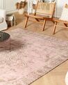 Teppich Baumwolle rosa 200 x 300 cm orientalisches Muster Kurzflor MATARIM_852553
