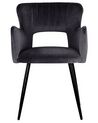 Set of 2 Velvet Dining Chairs Black SANILAC_847101
