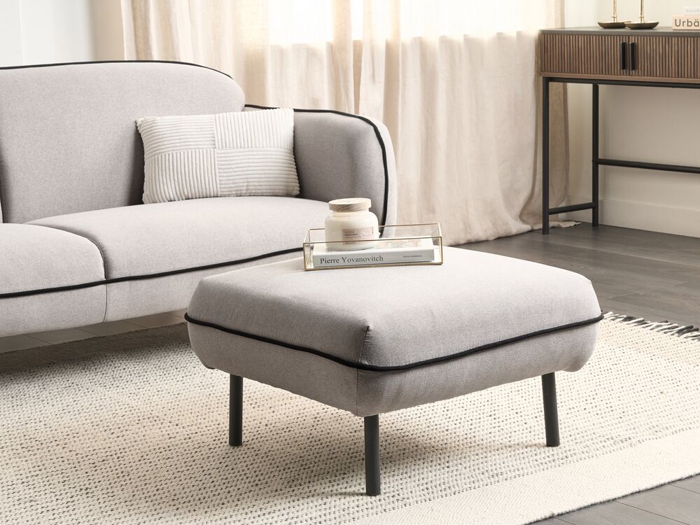 Fabric Ottoman Light Grey TONSBERG Beliani.es