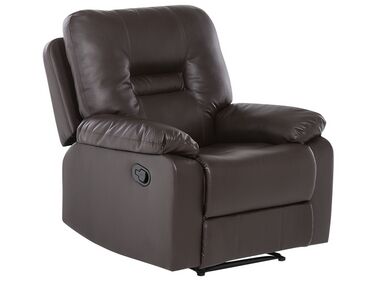 Faux Leather Manual Recliner Chair Brown BERGEN