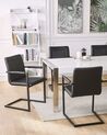 Set of 2 Faux Leather Dining Chairs Black BRANDOL_790035