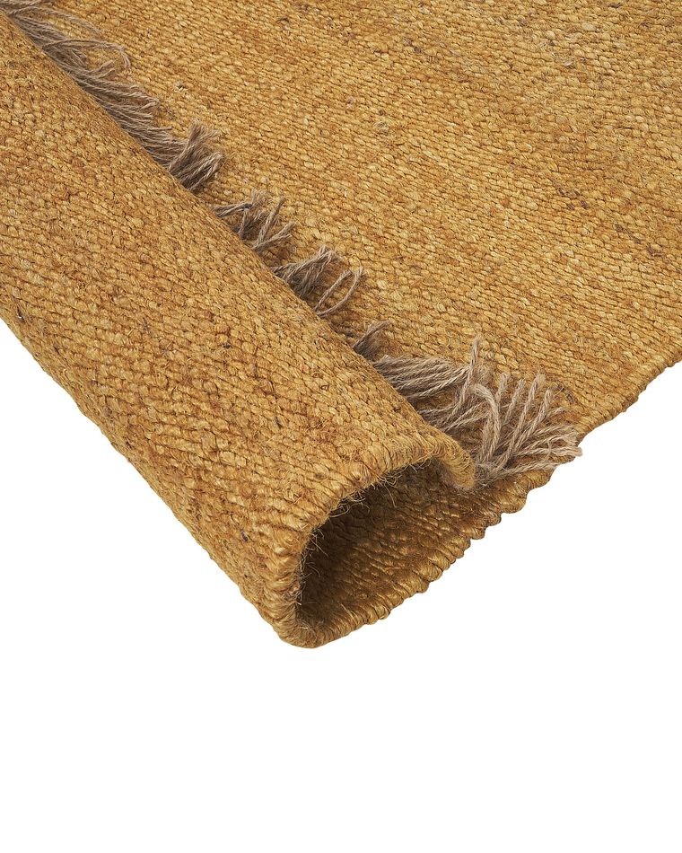 Jute Area Rug 160 x 230 cm Mustard LUNIA Beliani.co.uk
