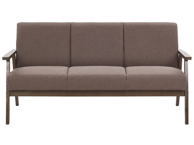 3 Seater Fabric Sofa Brown ASNES_786879