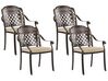 Set di 4 sedie da giardino alluminio marrone scuro MANFRIA_765569
