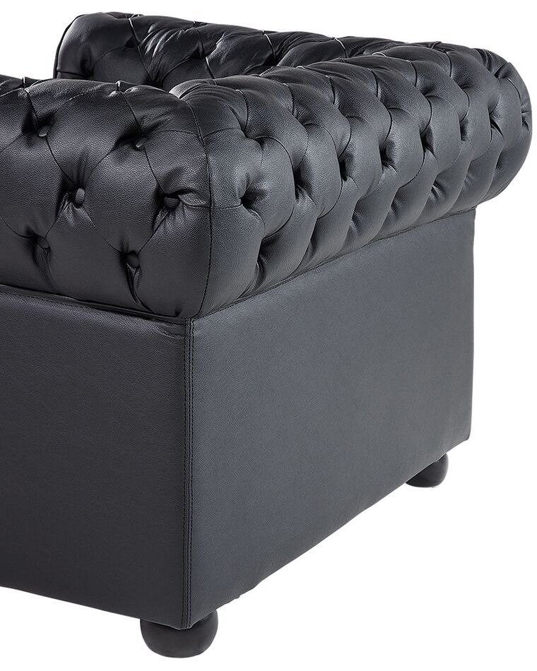 Leather Armchair Black CHESTERFIELD | Beliani.co.uk