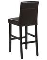 Conjunto de 2 sillas de bar de piel sintética marrón/madera oscura MADISON_763530