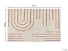 Teppich Baumwolle 140 x 200 cm beige / rot Streifenmuster Kurzflor TIRUPATI_816935