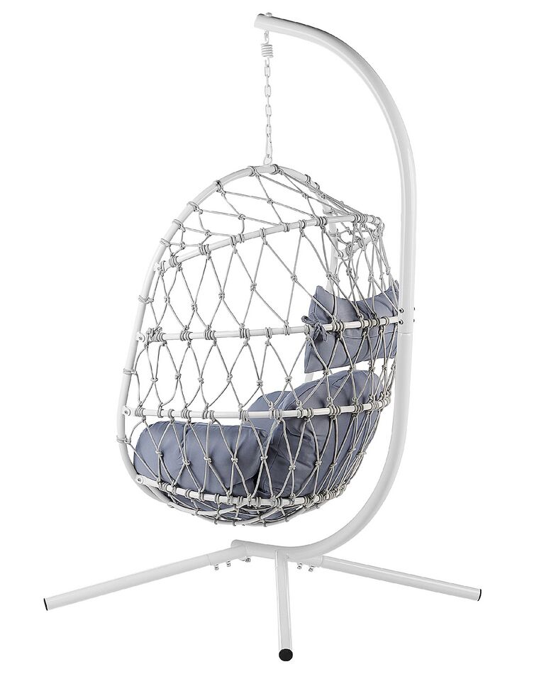 Hanging Chair with Stand White ADRIA Beliani.co.uk