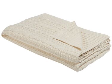 Cotton Blanket 110 x 180 cm Beige ANAMUR