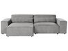Right Hand 2 Seater Modular Fabric Corner Sofa with Ottoman Grey HELLNAR_911877
