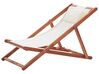 Acacia Folding Deck Chair Dark Wood with Off-White AVELLINO_779442