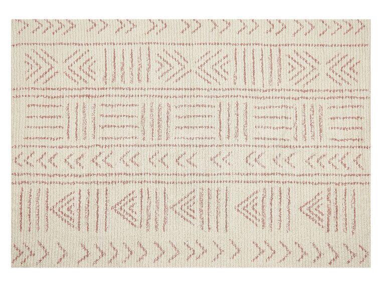 Bavlnený koberec 140 x 200 cm béžová/ružová EDIRNE_839288