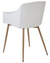 Conjunto de 2 cadeiras de jantar brancas e madeira clara FONDA II_862016
