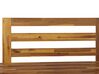 	Sofá esquinero 5 plazas de madera de acacia clara/blanco crema izquierdo MARETTIMO_776441