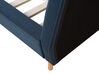 Cama con somier de poliéster azul oscuro/madera clara 180 x 200 cm VIENNE_814316