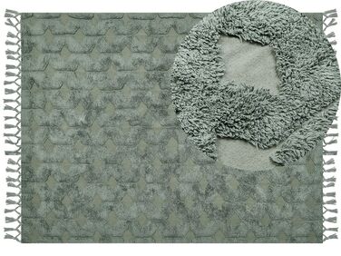 Bavlnený koberec 160 x 230 cm zelený KARS