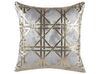 Set of 2 Cushions Geometric Pattern 45 x 45 cm Grey with Gold CASSIA_770428