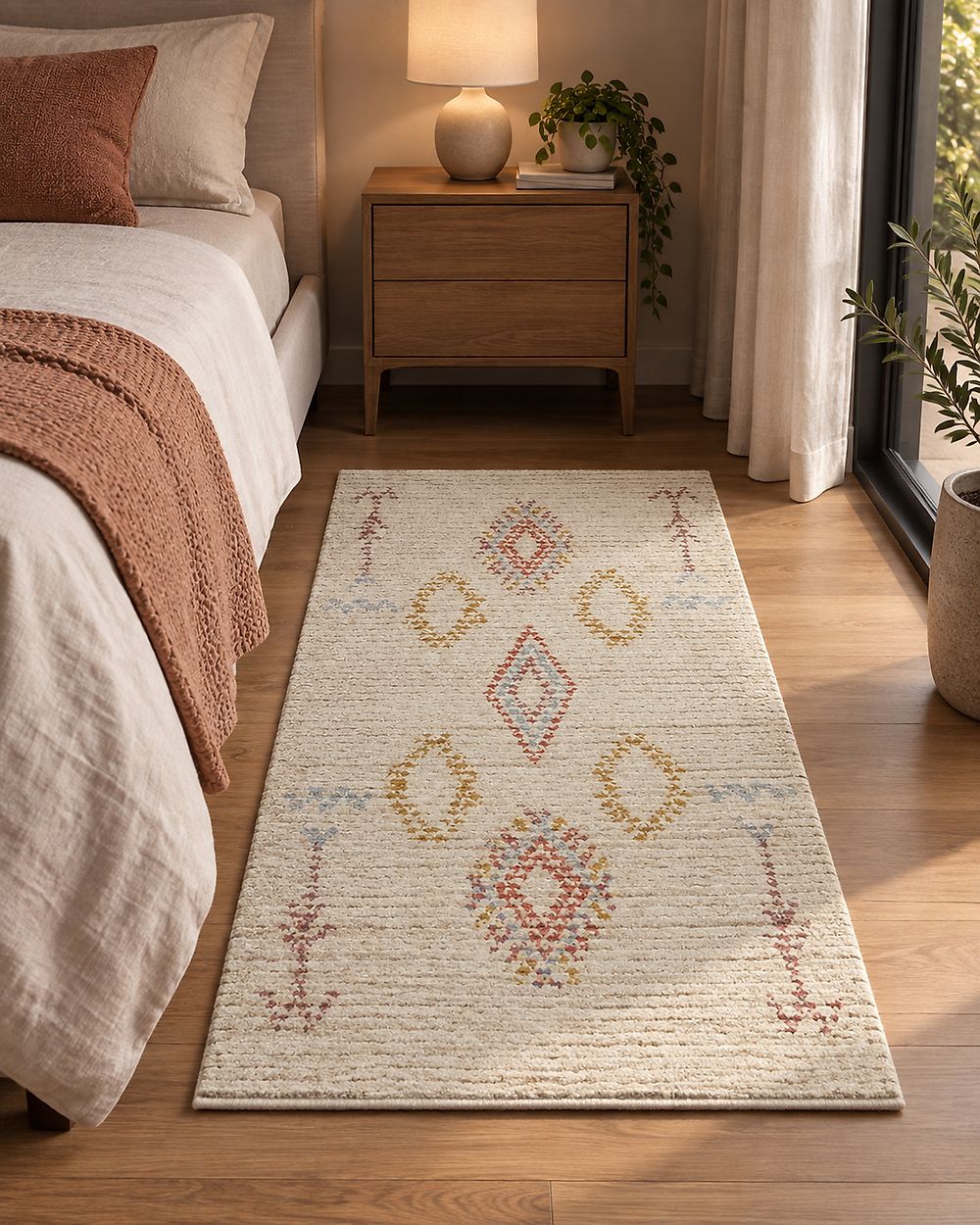 Tappeto BETTIAH Beige 80 x 150 cm Cotone