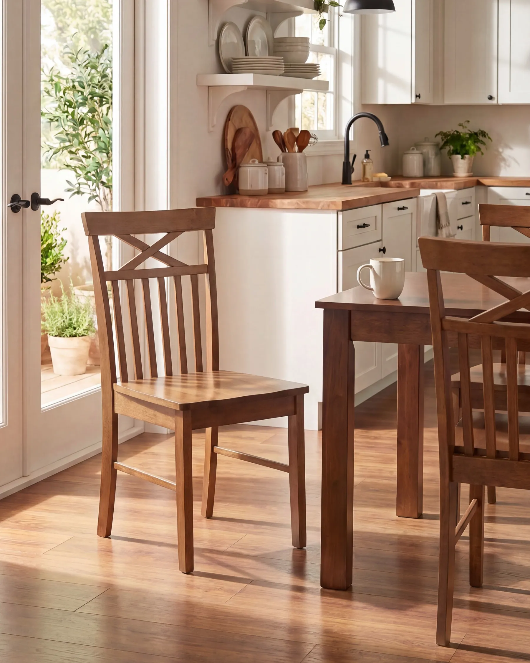 Set di 2 sedie da pranzo HOUSTON Legno Marrone_1124121