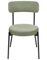 Lot de 2 chaises de salle à manger en tissu bouclé vert clair ALLISON_929056