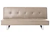 Sofa Bed 3 Seater DERBY Faux Leather Beige