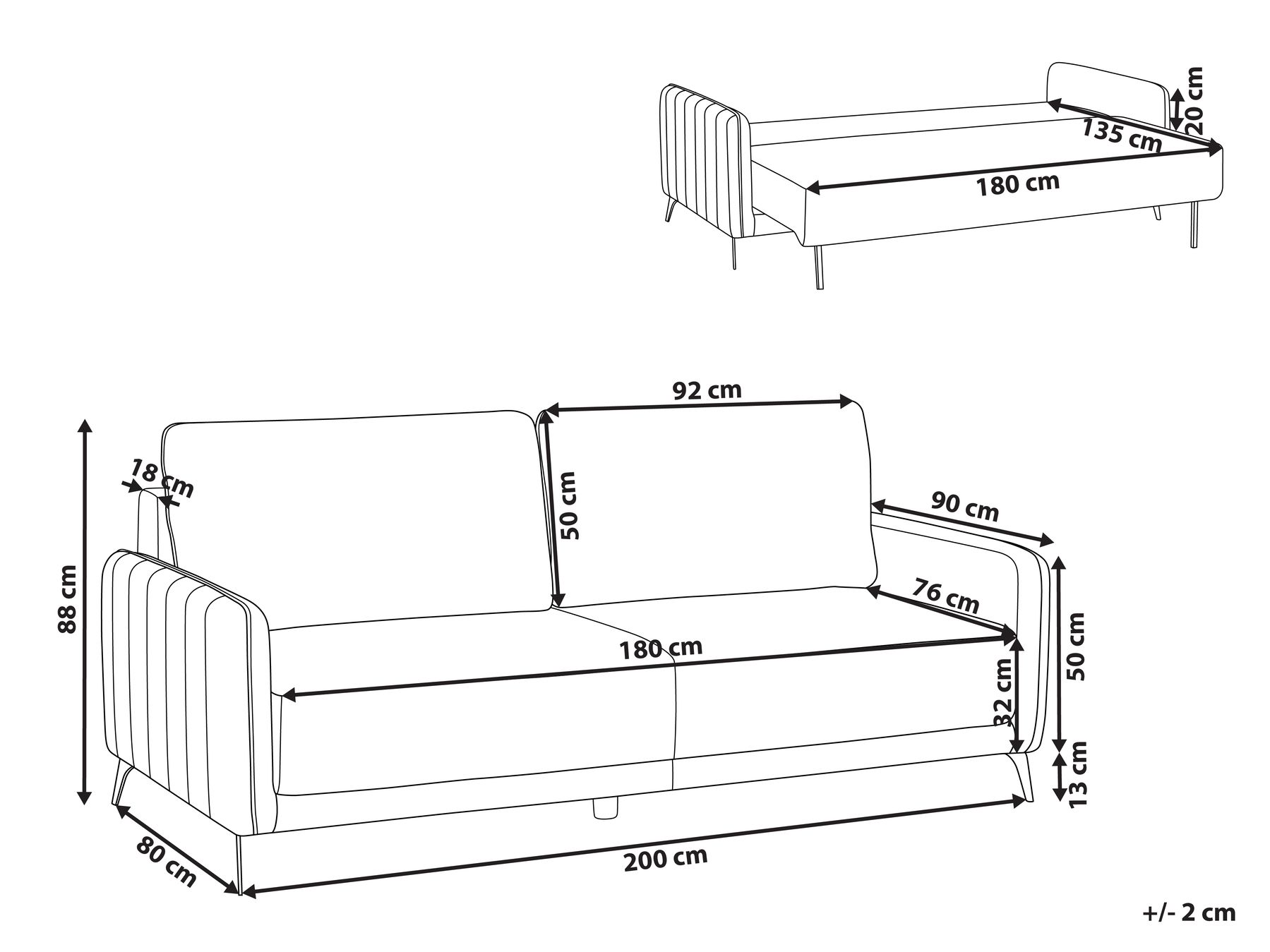 Boucle Sofa Bed White HEMING_953534 Boucle Sofa Bed White HEMING_953534