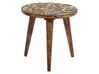 Set of 2 Mango Wood Side Tables Dark and Gold CHANPI_852214