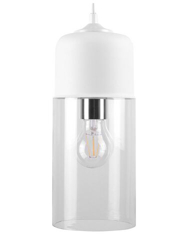 Lampe suspension blanc en verre transparent PURUS