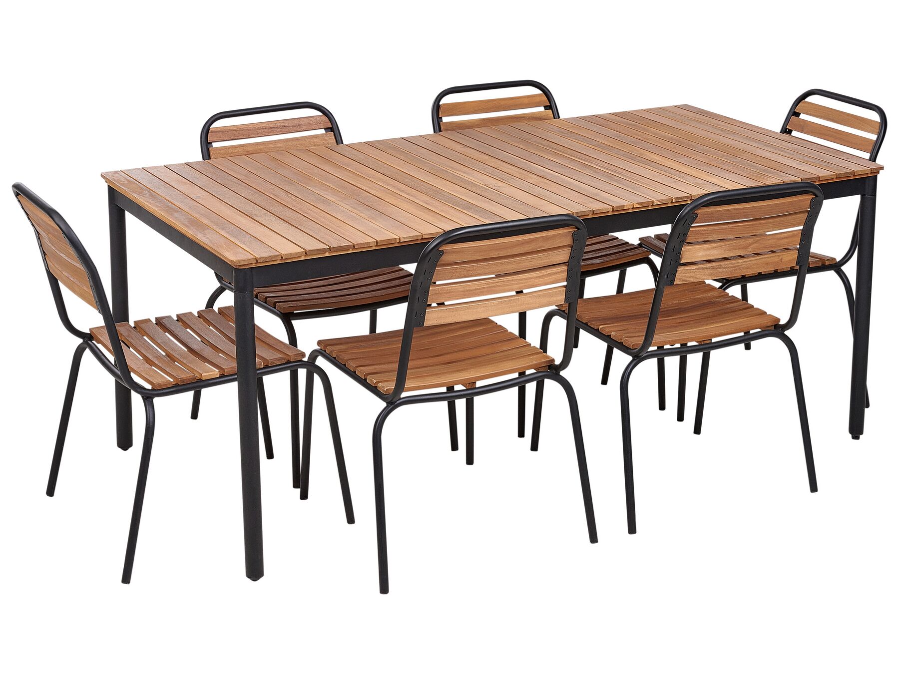 6 Seater Acacia Wood Garden Dining Set Light VALLESE_932861