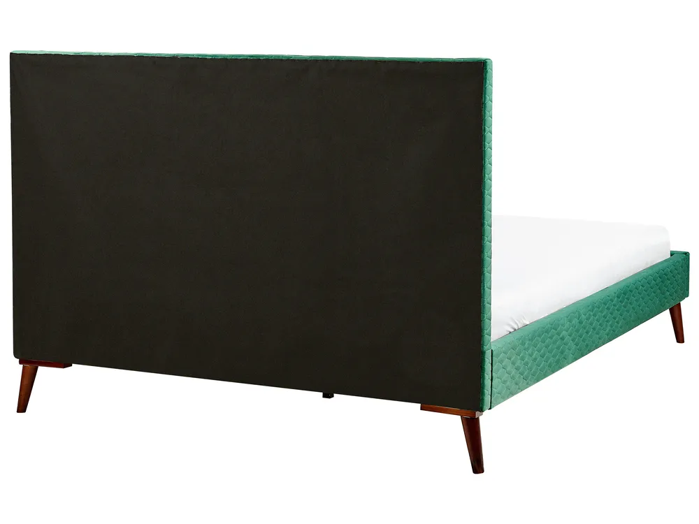 Bett mit Lattenrost Samtstoff BAYONNE 160 x 200 cm Dunkelgrün_744031