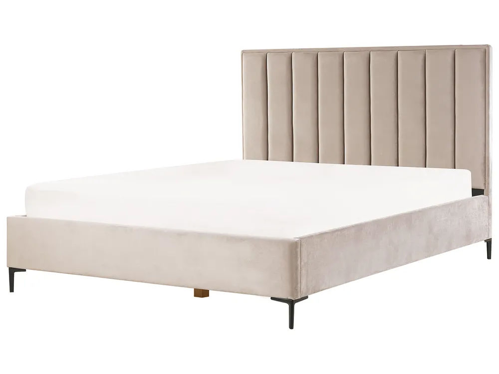 Ottoman Bed SEZANNE Velvet Taupe 180 x 200 cm (EU Super King)_916890