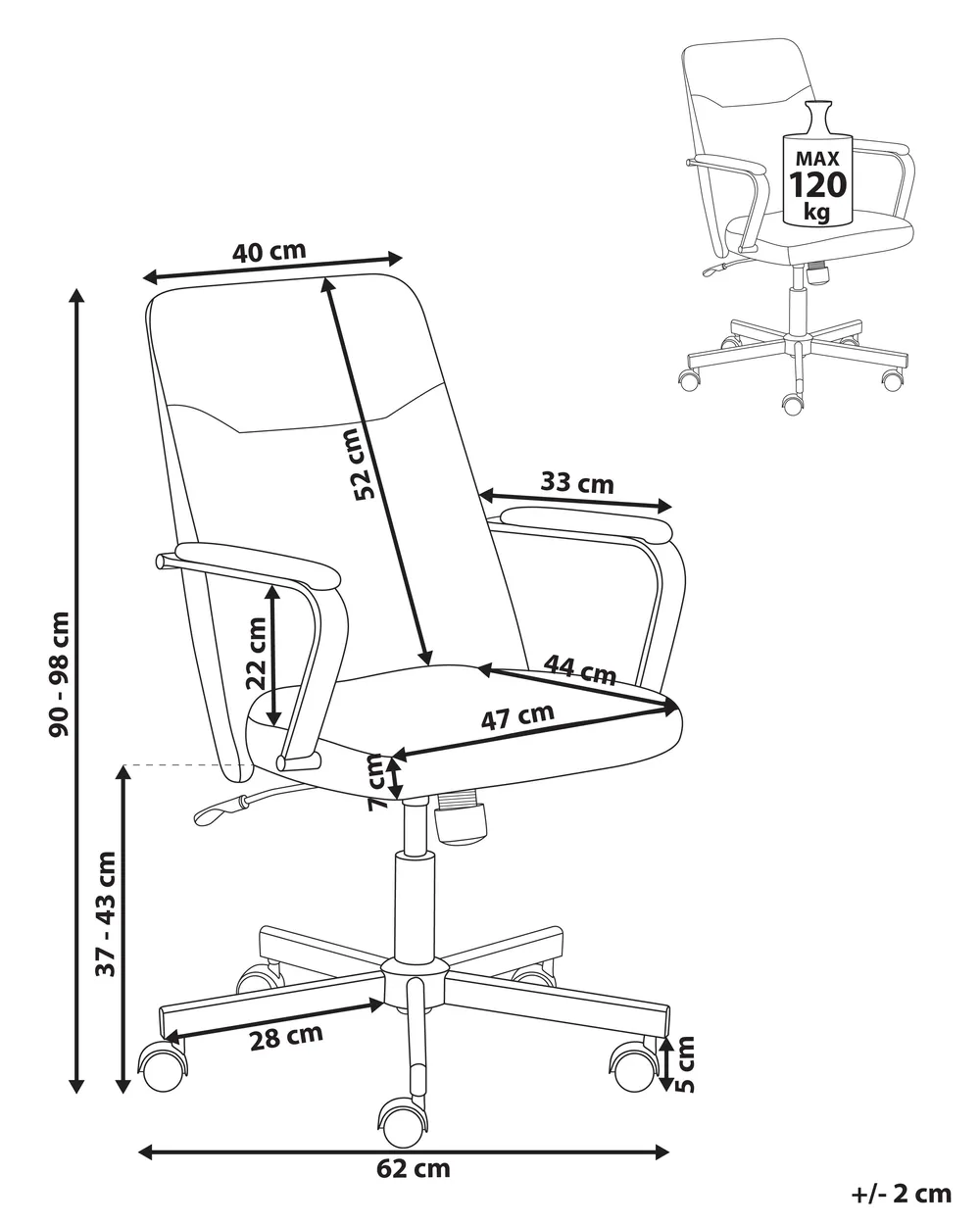Office Chair CAROGA Fabric Light Brown_1082956