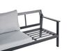 Gartensofa Aluminium schwarz 3-Sitzer Auflagen hellgrau KIATO_934614