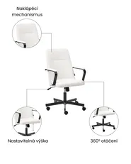 Kancelářská židle CAROGA Buklé Bílá_1059671