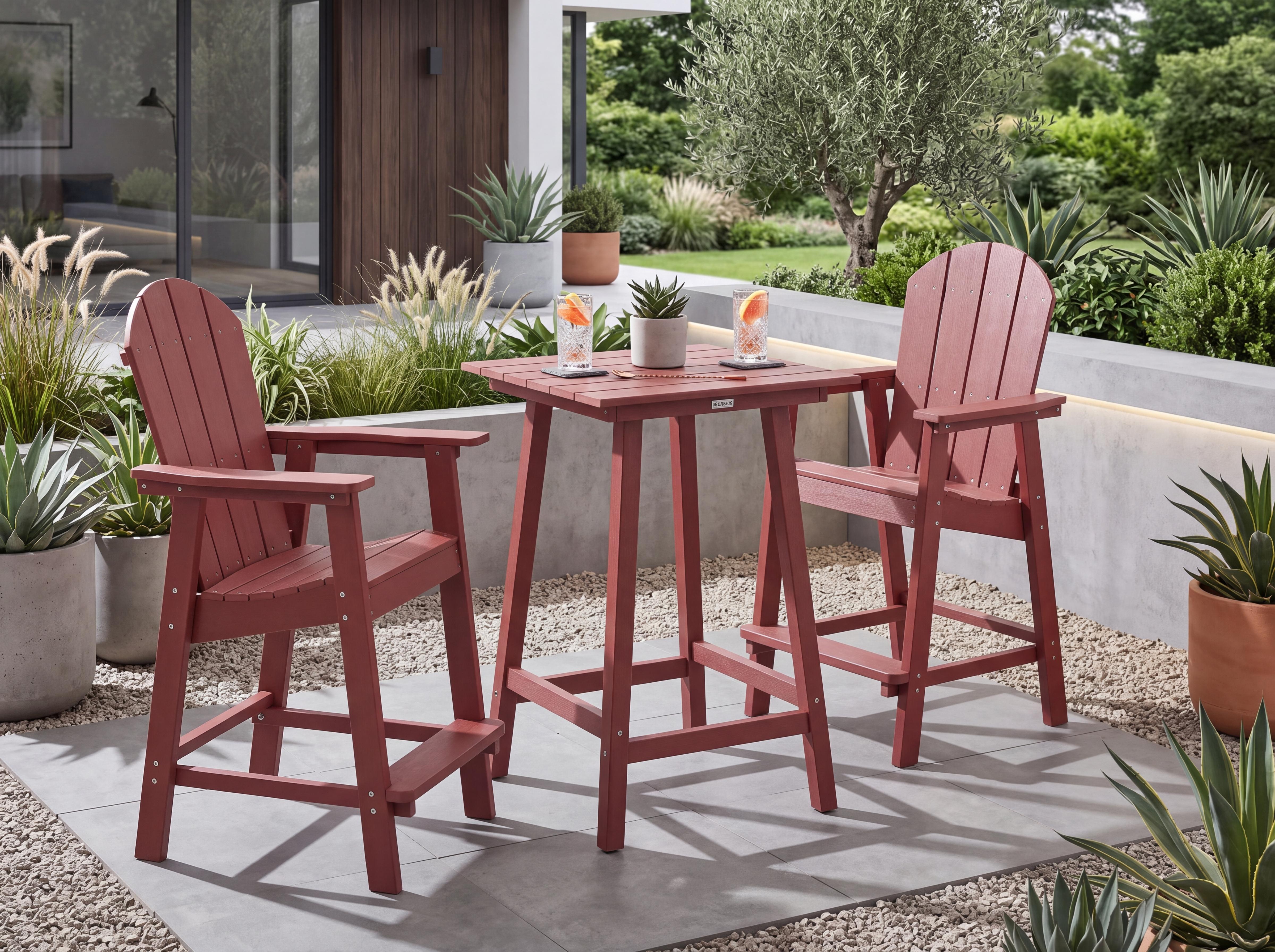 Garden Bar Table ADIRONDACK 60 cm 59 cm Synthetic Material Red