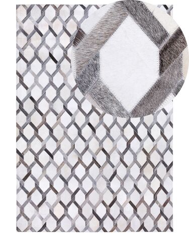 Tapis gris avec motif géométrique 140 x 200 cm AYDIN
