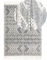 Fekete és fehér gyapjúszőnyeg 160 x 230 cm PAZAR_855569