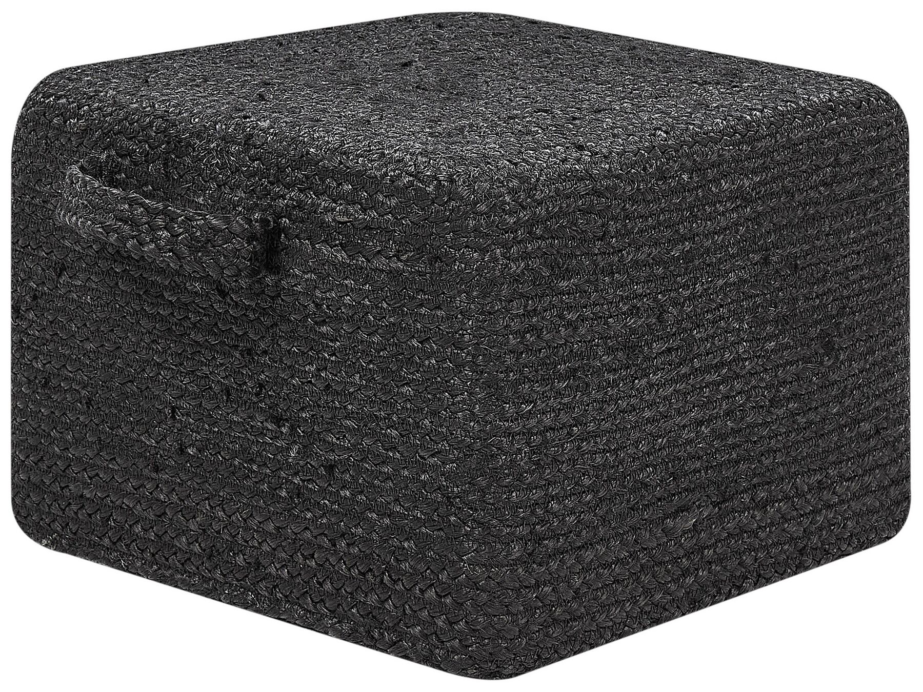 Jute Pouffe 45 x 45 x 30 cm Black DHADAR_860835