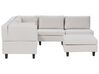 5 Seater Right Hand Modular Fabric Corner Sofa with Ottomane Light Beige UNSTAD_925397