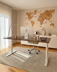 Electric Adjustable Standing Desk DESTINAS 180 cm 80 cm Brown/ White_1024218