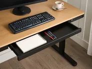 Biurko regulowane elektrycznie PENLY 120 cm 60 cm Z portem USB Czarny/ jasny brąz_1031380