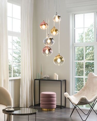 6 Light Glass Pendant Lamp Multicolour TOOMA